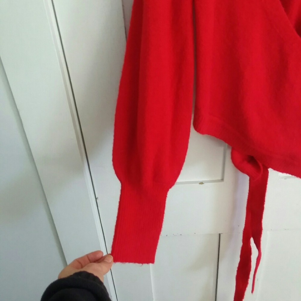 NWT EXPRESS Red Wrap Sweater - Picture 7 of 11